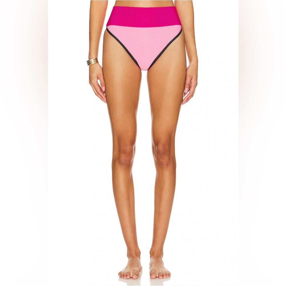 BEACH RIOT Emmy Bikini Bottom in Amour Colorblock, X-Large, $98